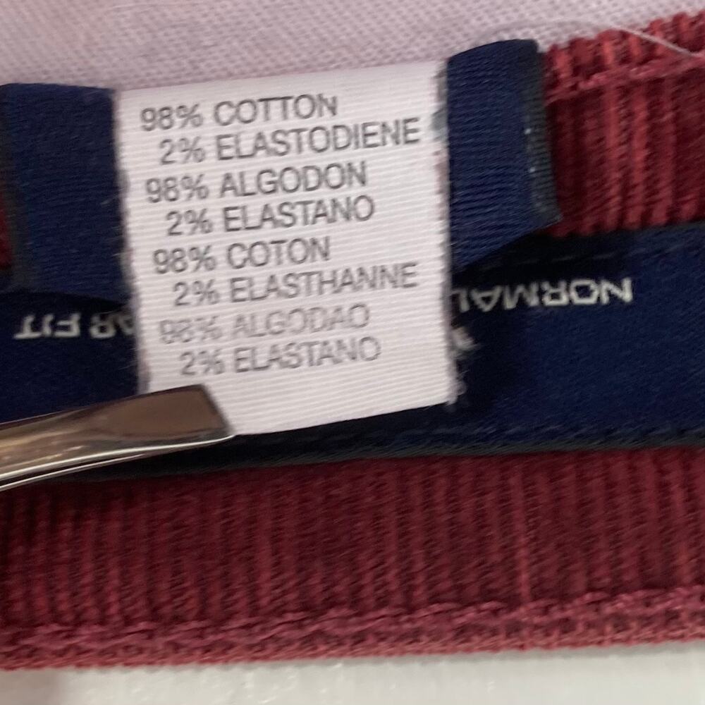 Gant Pants 38x34 Burgundy-Red Jason Straight Zip Pockets Cotton Stretchy View 5